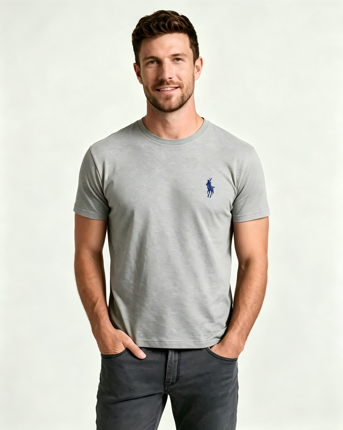 Men's basic crew neck T-shirt – Casual soft pure cotton short-sleeved top