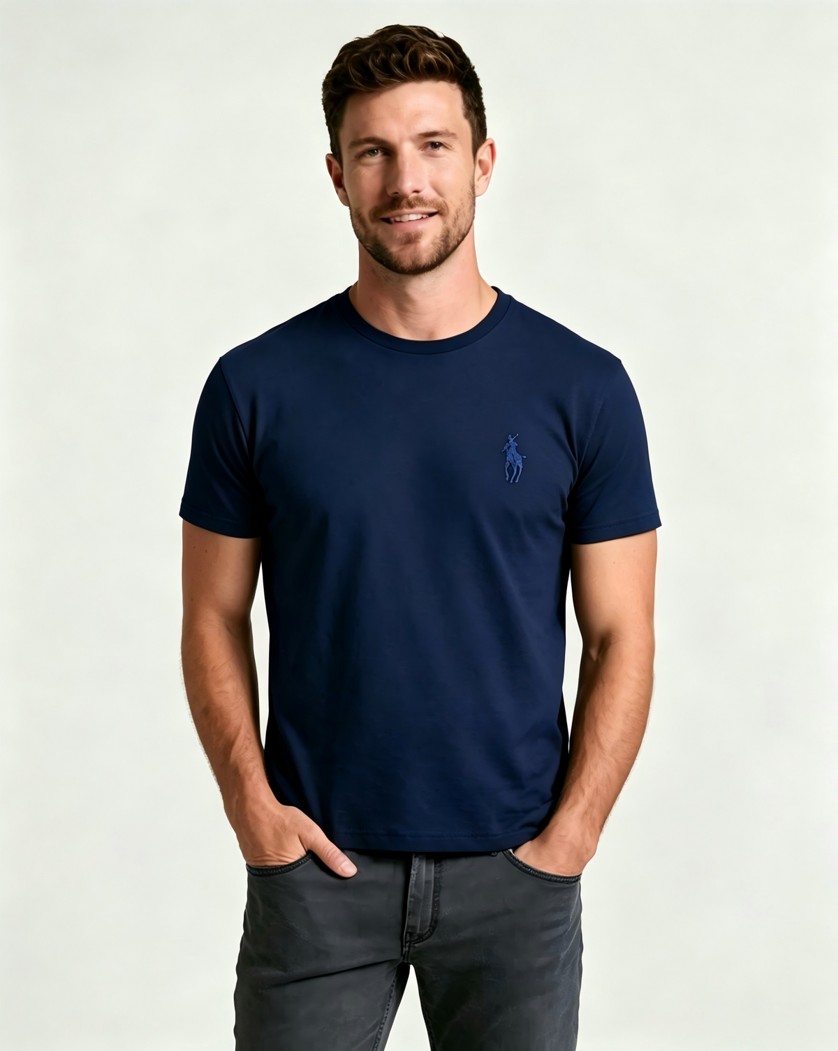 Men's basic crew neck T-shirt – Casual soft pure cotton short-sleeved top